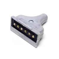 TOMADA ELETRICA 6 POLOS MACHO RETANG(CARRETA)ALUMINIO